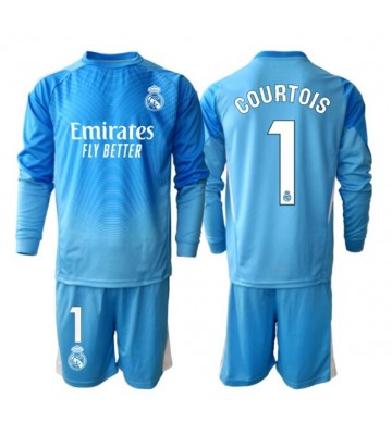 Real Madrid Thibaut Courtois #1 Målmand Hjemmebanetrøje Børn 2025-26 Langærmet (+ Korte bukser)